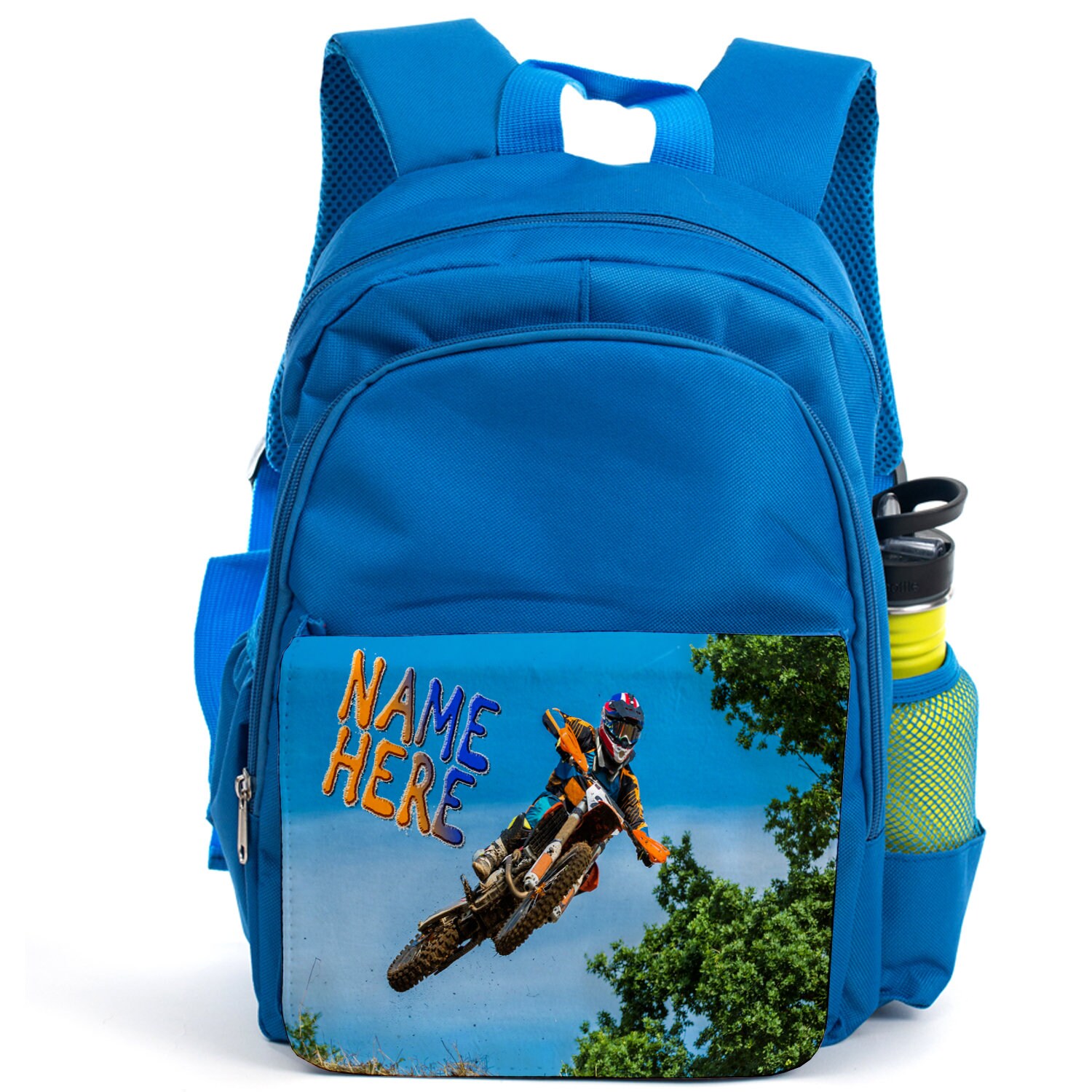 Personalised Motocross Backpack Boys School Bag Childrens Blue Etsy UK