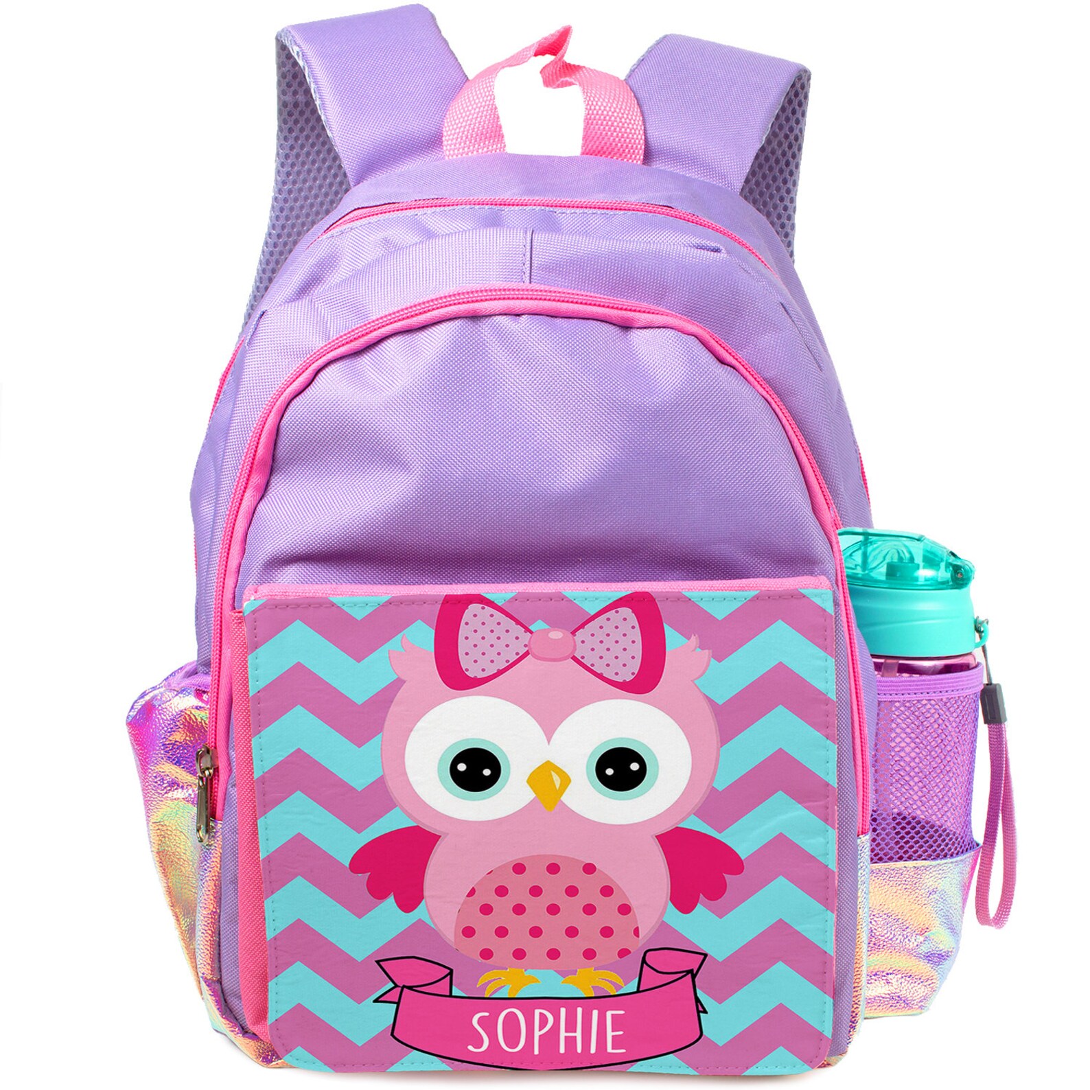 Personalised Girls Owl School Bag Cute Purple Animal Backpack Etsy