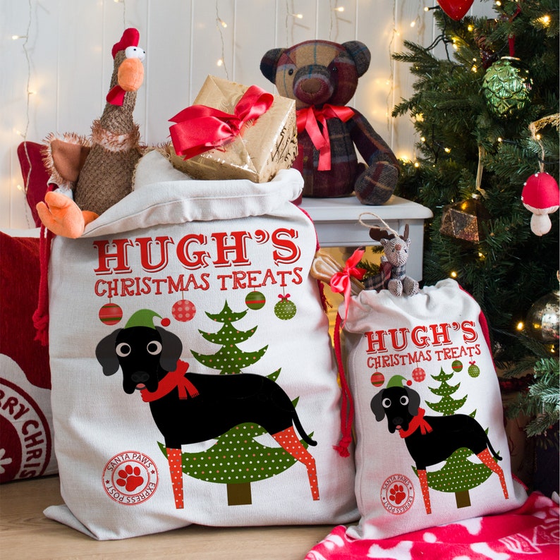 Personalised Dog Santa Sack GREAT DANE Christmas Bag Xmas Treat Gift CDS16