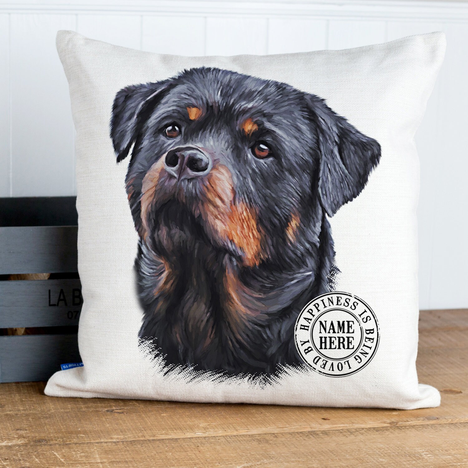 Personalised Rottweiler Cushion Cover 
