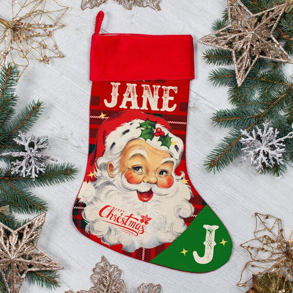Vintage santa christmas stocking Clearance