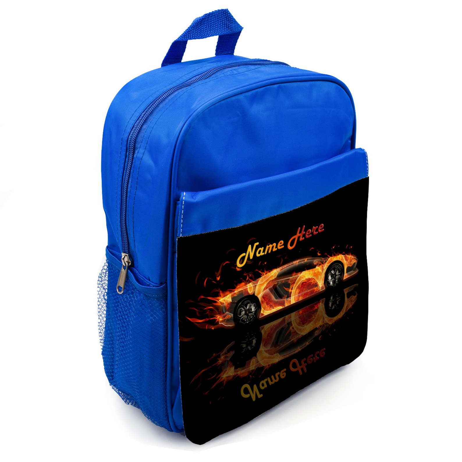 Personalised Boys School Bag SUPER RACE CAR Cute Blue Backpack Etsy