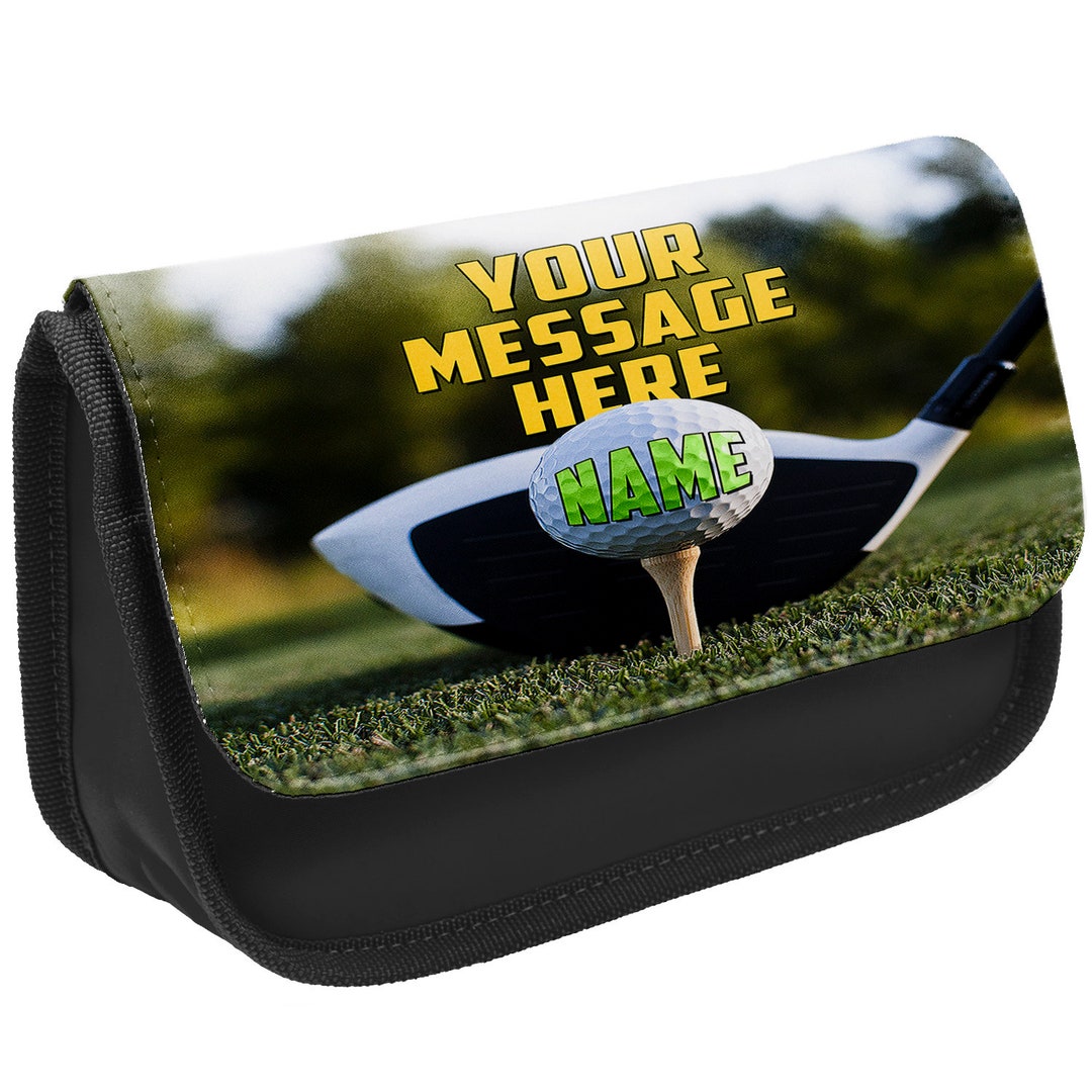 Personalised Golf Ball Pencil Case Adult Stationery Bag Glasses Case