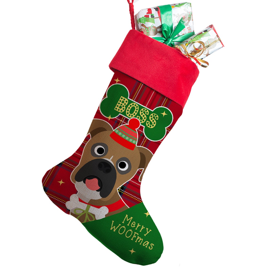 Personalised DOG Christmas Stocking Boxer Pet Xmas Puppy Treat Etsy