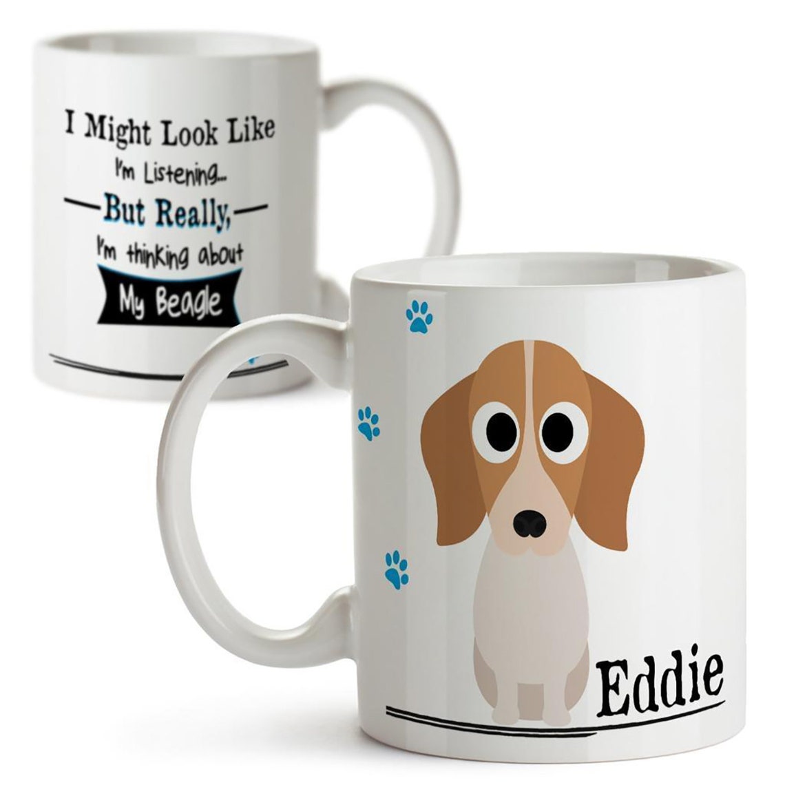 Mug Personnalisé Photo Chien - Cadeau Anniversaire - Bleu - Fabriqué Au Royaume-Uni