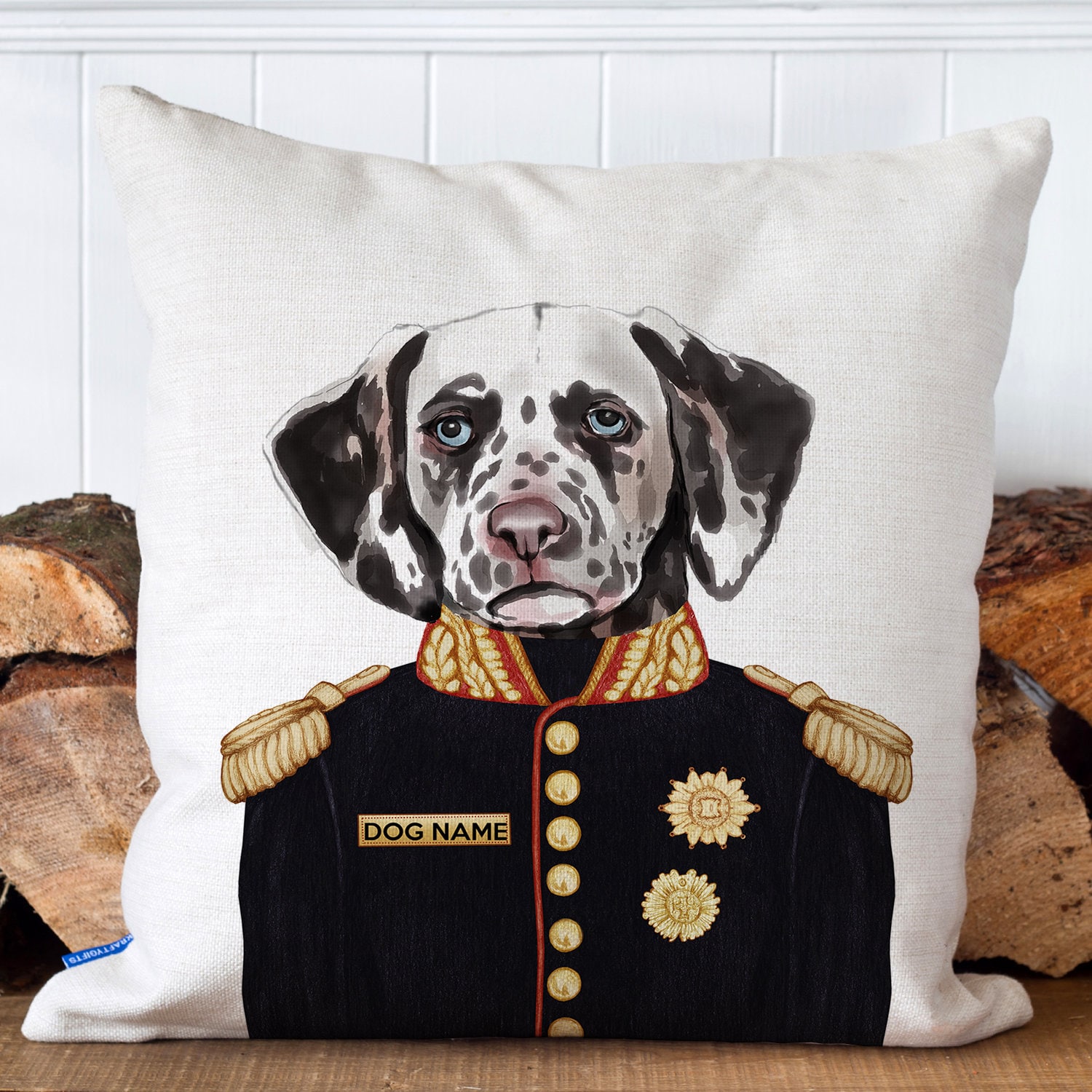 Dalmatian throw pillow top