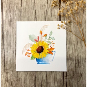 Illustration automne Tasse et tournesol
