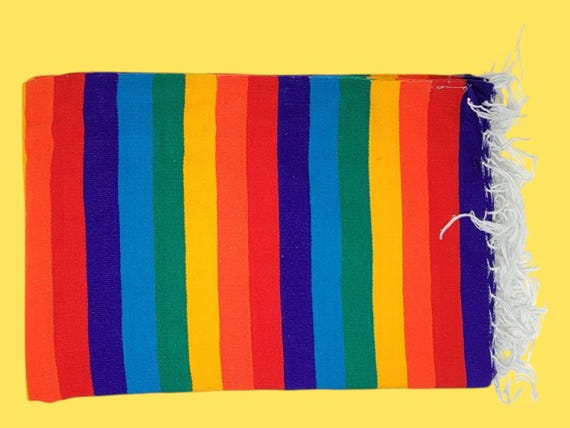 LGBT Mexican bed blanket throw LGBT cover sarape falsa for pride rainbow sarape