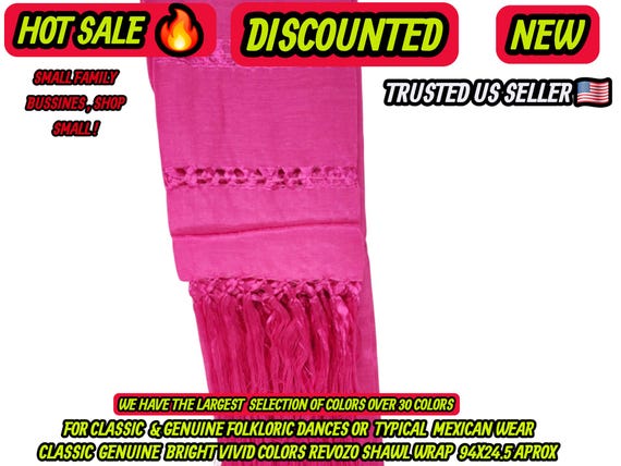 Rebozo royal blue  color   Shawl: Artisela Silk Fringed Wrap  (94" x 24.5")