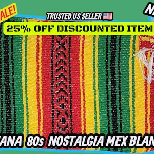 Manta falsa mexicana de color rasta: cálida manta de playa tejida a mano (193 cm de largo x 135 cm de ancho)