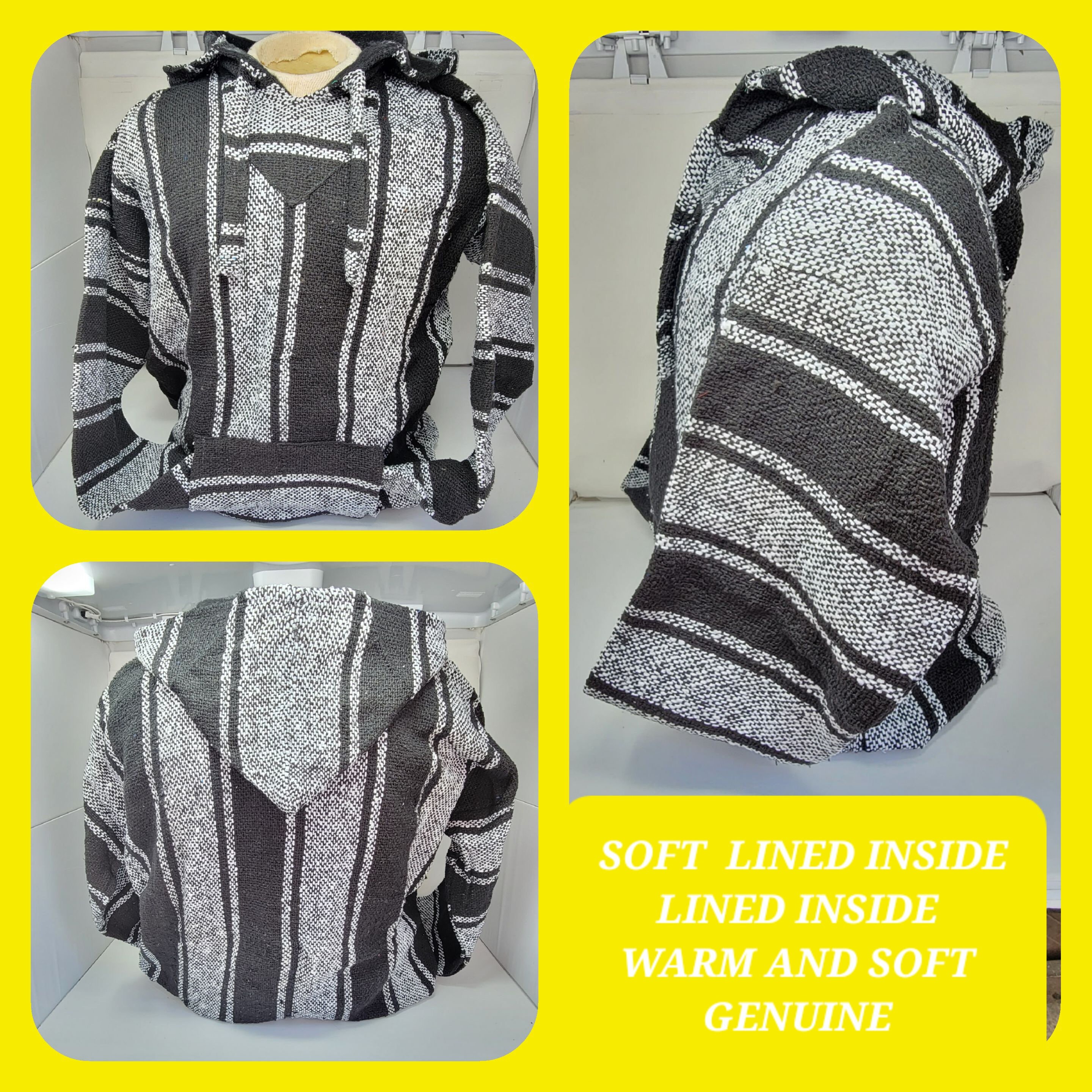 Genuine Mexican Black and White Baja Jackets Surfer Hoodie Pullover Etsy UK