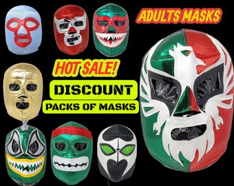 Set van 12 stuks Luchador-maskers voor volwassenen voor luchadores-feest van volwassen Mexicaanse worstelaar