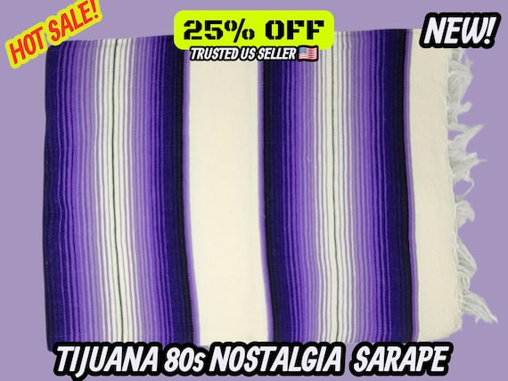 Purple Falsa  Blanket: Warm Mexican Throw, Beach Blanket (76" L x 53" W)