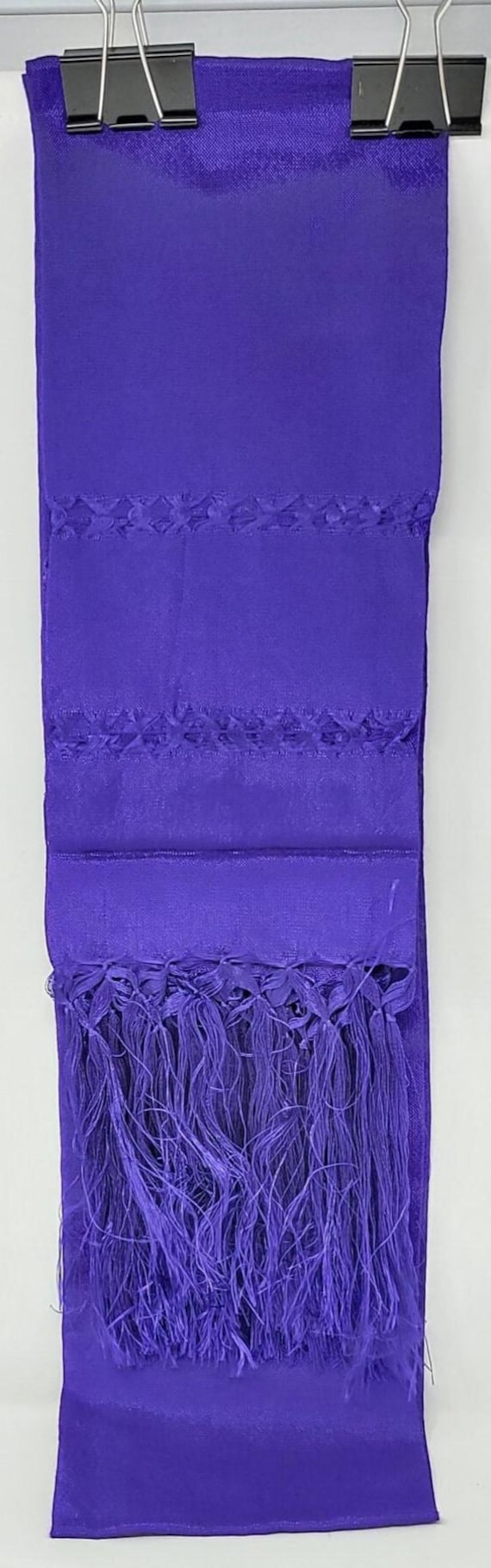 Purple Mexican Rebozo Shawl: Artisela Silk Chalina (94" x 24.5")