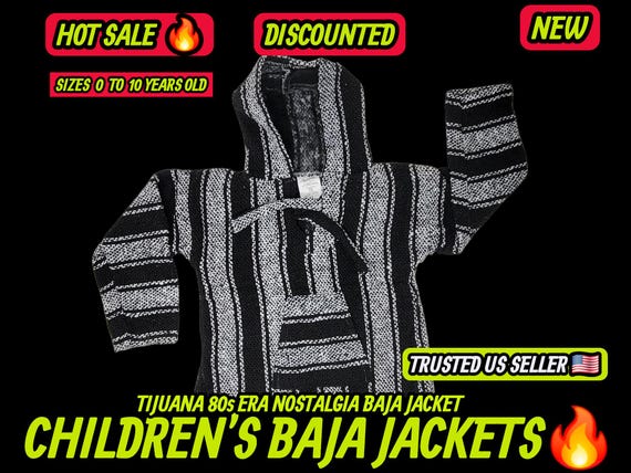 Children's toddlers boys kids   baja jacket hoodie authentic surfer jacket pullover sweater