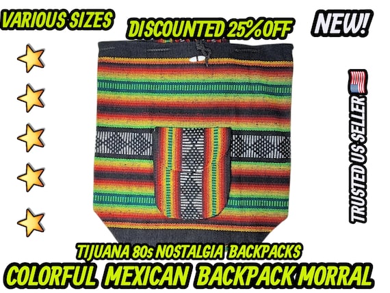 Pinzon mexican backpack knapsack saddle pouch woven mochila bohemian