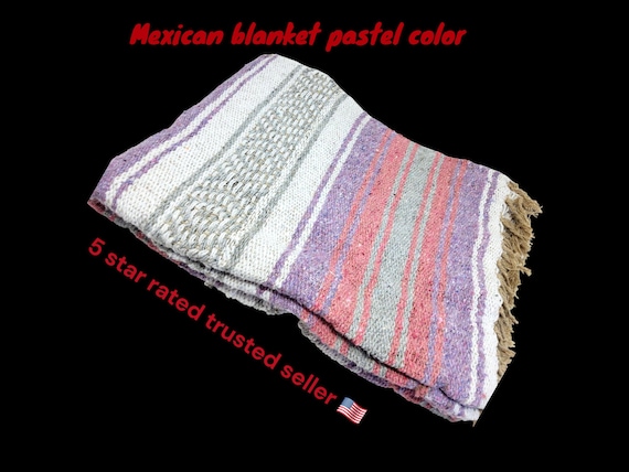 Purple, pink, gray colors   mexican blanket warm yoga  falsa blanket beach blanket 76" L x 53" w free  shipping we sell wholesale