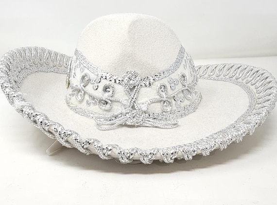Children  white with gold  wedding hat or first communion for children mexican mariachi charro  sombrero free shipping