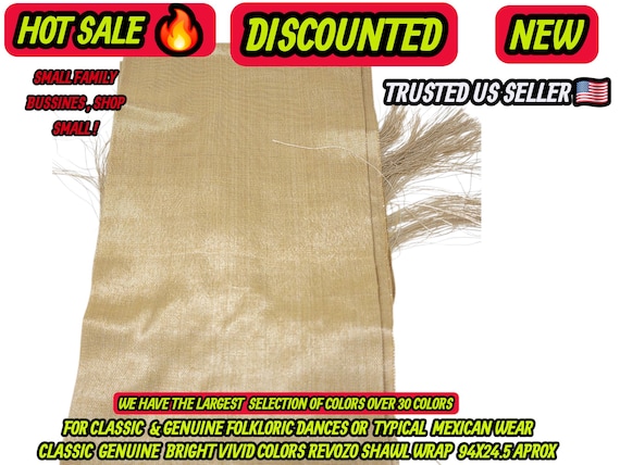 Rebozo beige almond : Artisela Silk Fringed Wrap  (94" x 24.5")