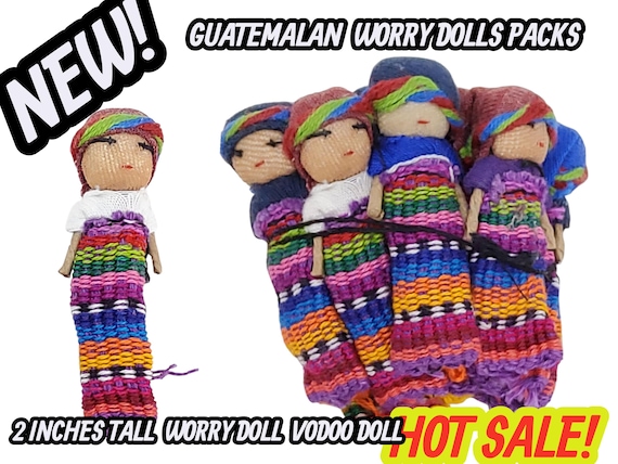 Handmade Guatemalan Worry Doll: Colorful Textile Art, 2 inches