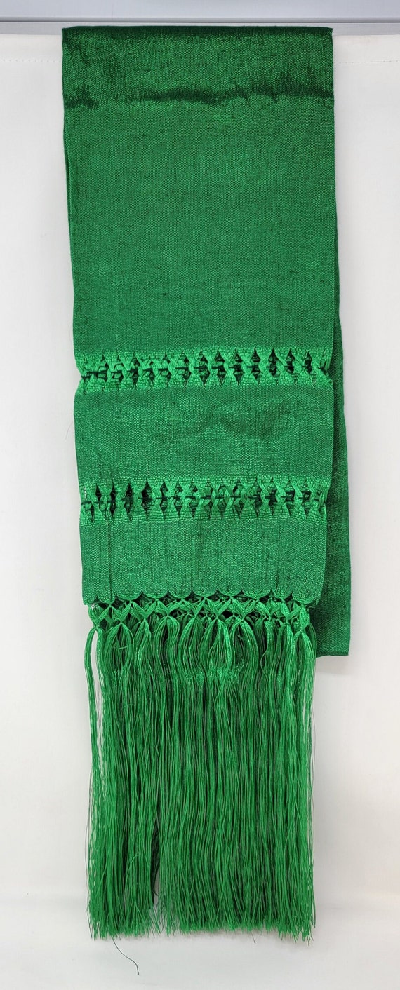 DARK GREEN rebozo mexican tipical  Rebozo or Chalina, Mexican Shawl (94" x 24.5") silk artisela  free shipping we sell wholesale