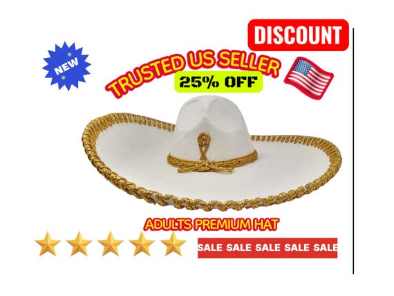 Handmade Velour Mariachi Sombrero: Beige & Gold Charro Hat