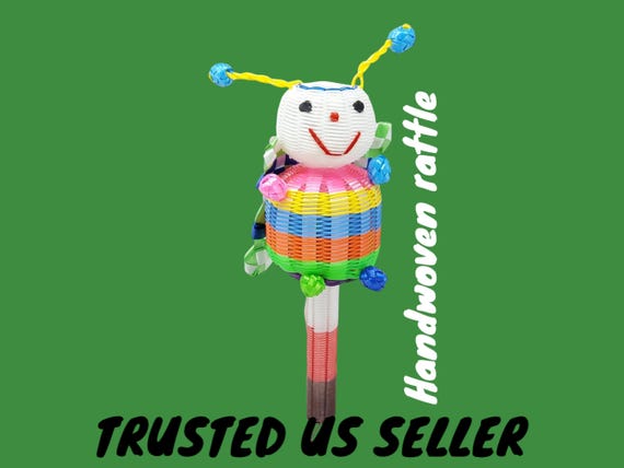 WHOLESALE  butterfly maraca rattle  handwoven by skilled artisans free shipping