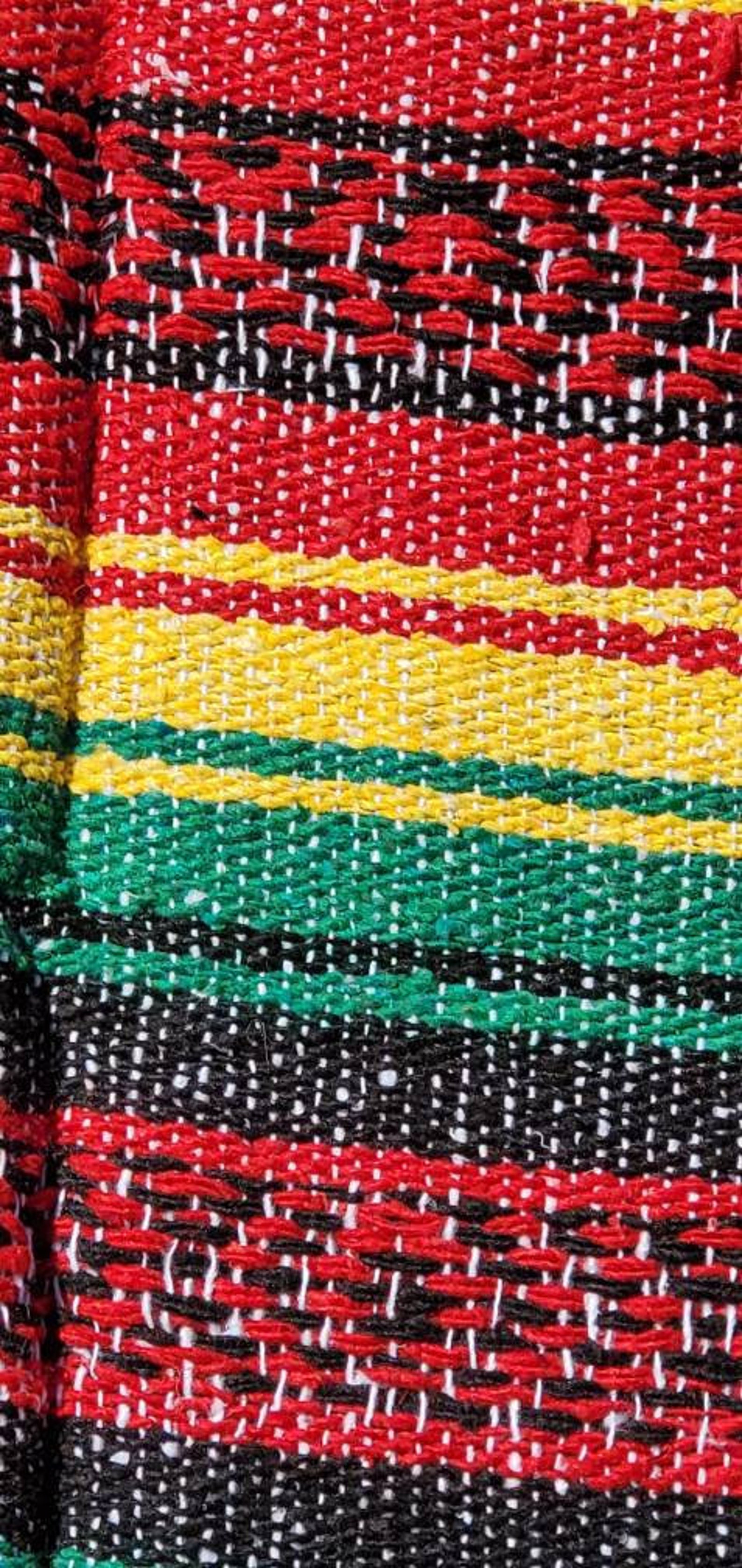 Rasta Colors Mexican Blanket 100 Cotton Falsa Blanket Beach Etsy