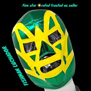 green with yellow fishman mask classic luchador lucha libre  luchador mask fiesta party favors  wholesale free shipping