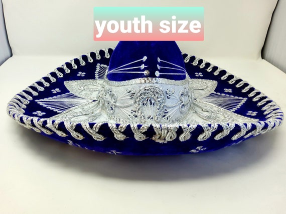 Purple and silver   youths charro sombreros  hat  12 to 17 years old authentic premium quality mariachi hats free shipping
