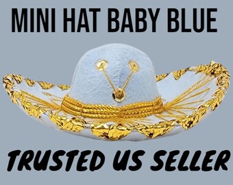 Babyblauwe mini sombrero charro Mexicaanse hoeden decoraties 6 inch decor