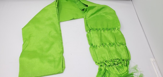 Solid lime green rebozo mexican tipical  Rebozo or Chalina, Mexican Shawl (94" x 24.5") silk artisela  free shipping we sell wholesale
