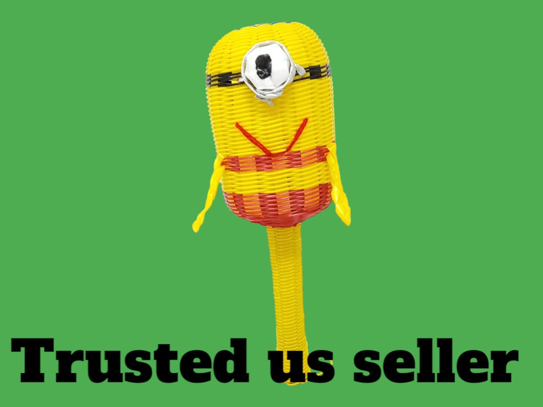 Minion Rattle Handwoven Minion Maraca Rattle: Plastic Yarn Baby Toy - Etsy
