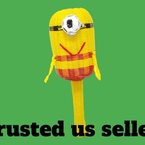Minion mexican maraca rattle all handwoven by skilled artisans free shipping