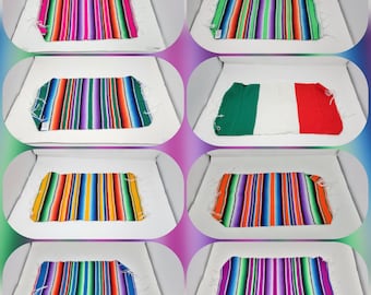 12 placemats mexican serape colorful placemat  napkins 11" by 20"