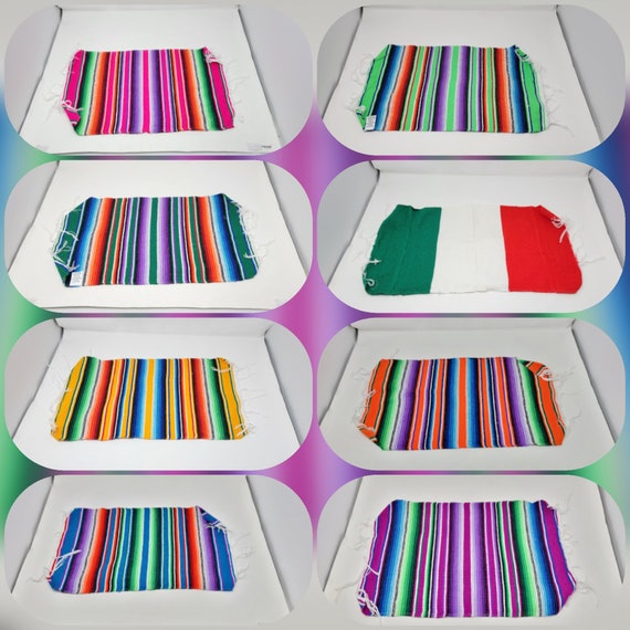 12 placemats mexican serape colorful placemat  napkins 11" by 20"