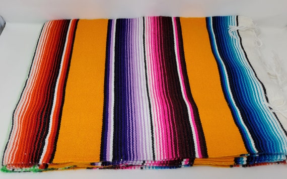 CHEAP YELLOW mexican blankets rainbow saltillo sarape falsa blanket free shipping wholesale