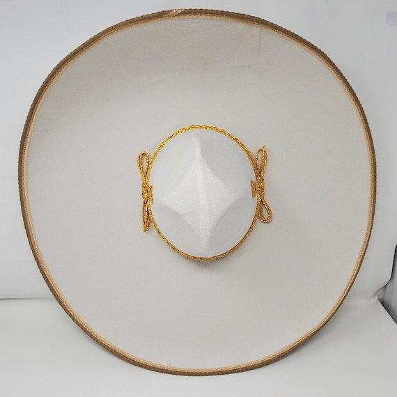 white with gold wedding hat or first communion for grown ups mexican mariachi  sombrero free shipping