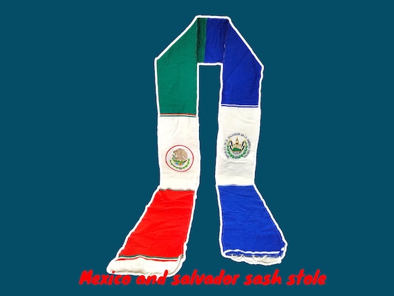 Mexico and salvador graduation  stole sash 2025 academic stole scarf hispanic