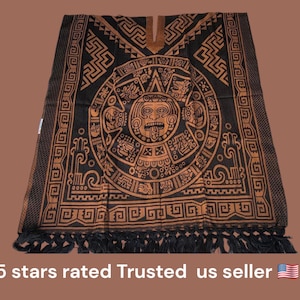 Mexican poncho aztec calendar design