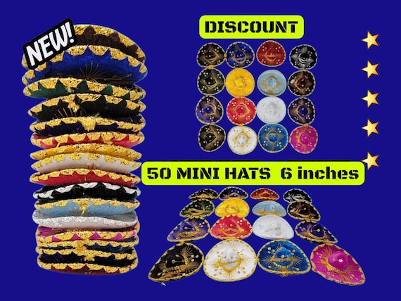 50 Mini Velvet Sombreros: Assorted Mexican Fiesta Hats (5-Inch)