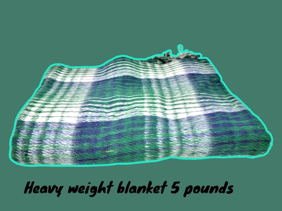 Green Super soft heavy thick fluffy  mexican  reversible winter blanket manta recycled fibers from tijuana baja
