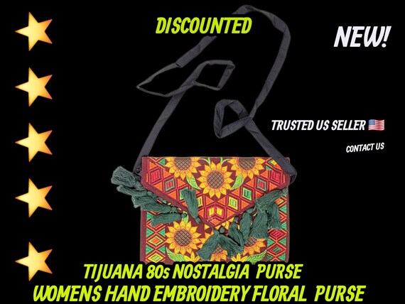 Hand embroidery chiapas Mexican shoulder purse