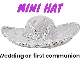 White Mini Mexican bridal charro mariachi hats sombreros