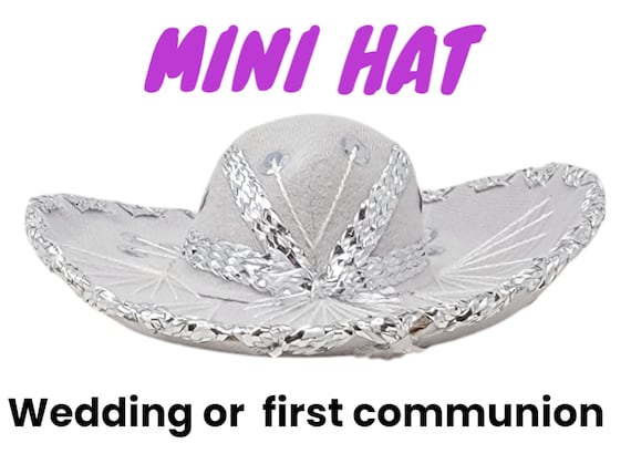 White Mini Mexican bridal charro mariachi hats sombreros