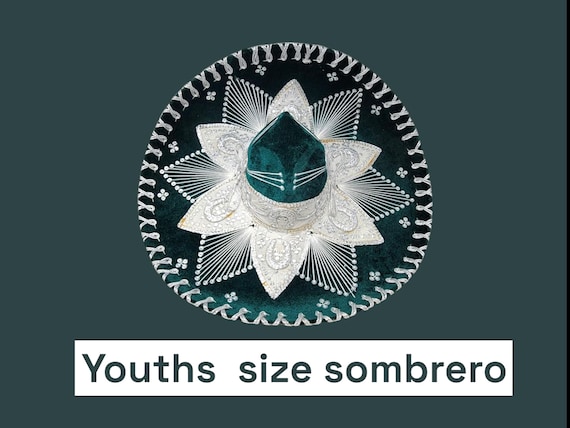 youth size  sombrero charro mariachi hat for fiestas or 5 de mayo