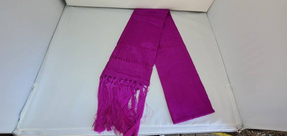 Hot pink    rebozo mexican tipical  Rebozo or Chalina, Mexican Shawl (94" x 24.5") silk artisela