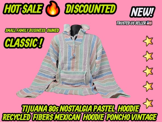 Mexican baja hoodie surfers jacket pastel colors