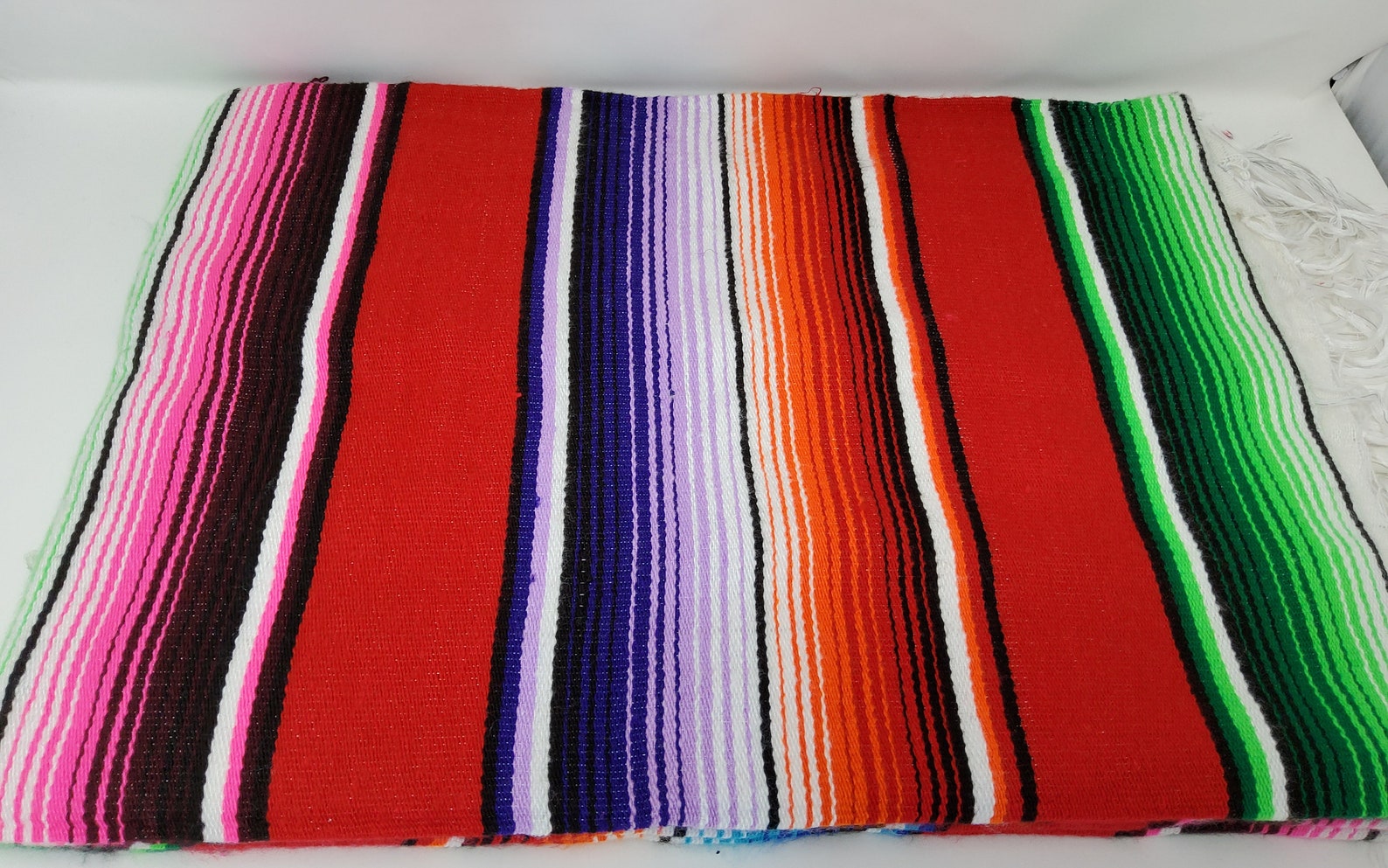 CHEAP RED mexican blankets rainbow saltillo sarape falsa Etsy