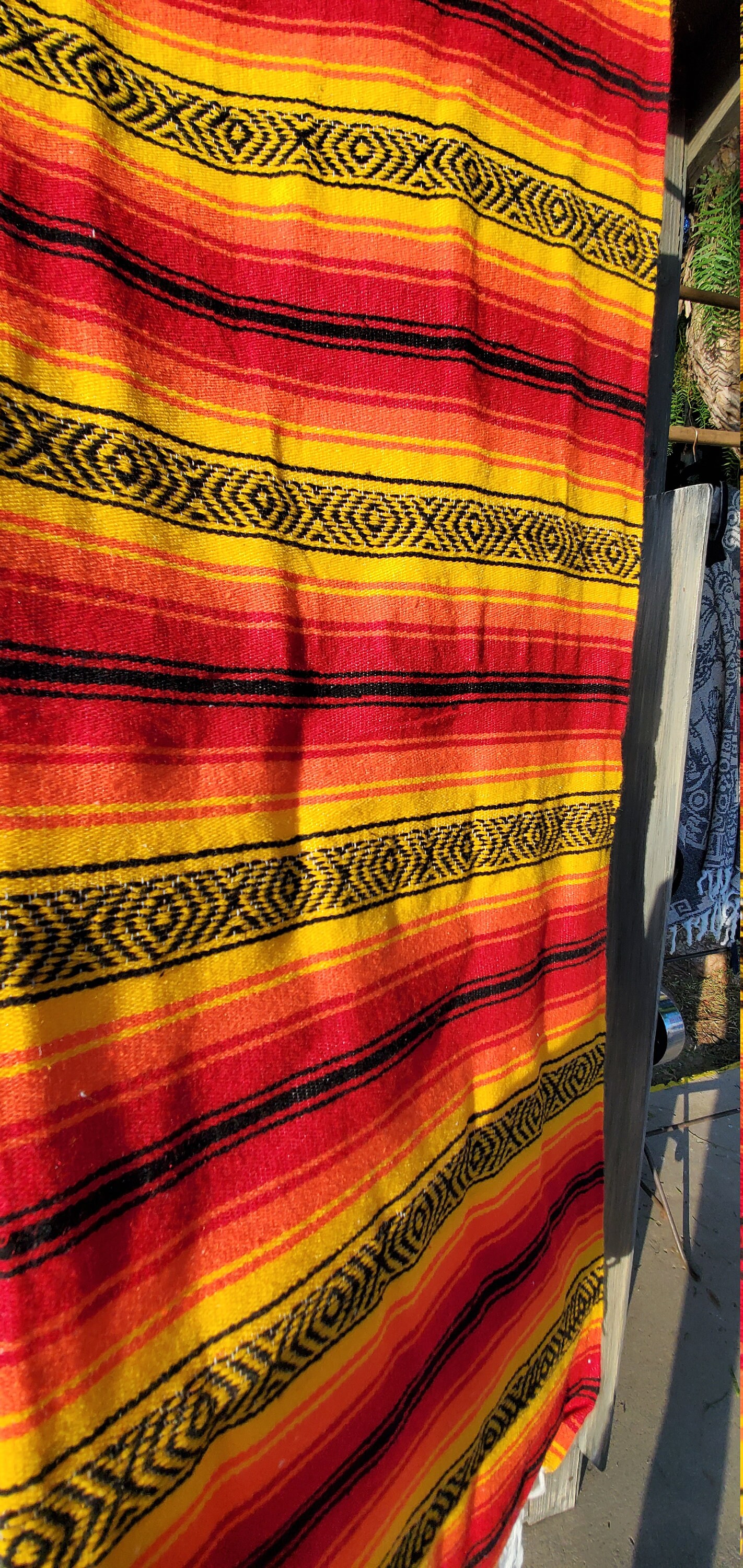 Fire colors mexican blanket 100 acrylic falsa blanket beach Etsy